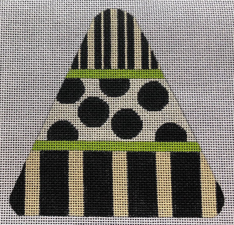 HW129C-BW - Candy Corn - Dots and Stripes - Black & White