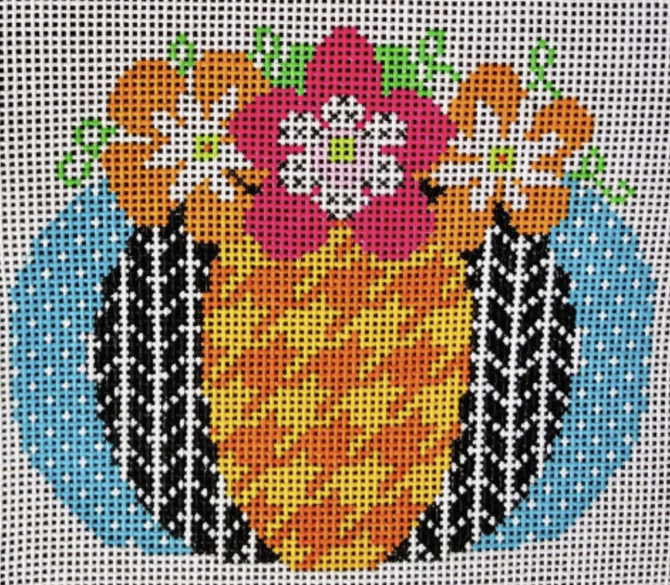 HW147B-1 - Pumpkin Flower Patch Mini - Houndstooth