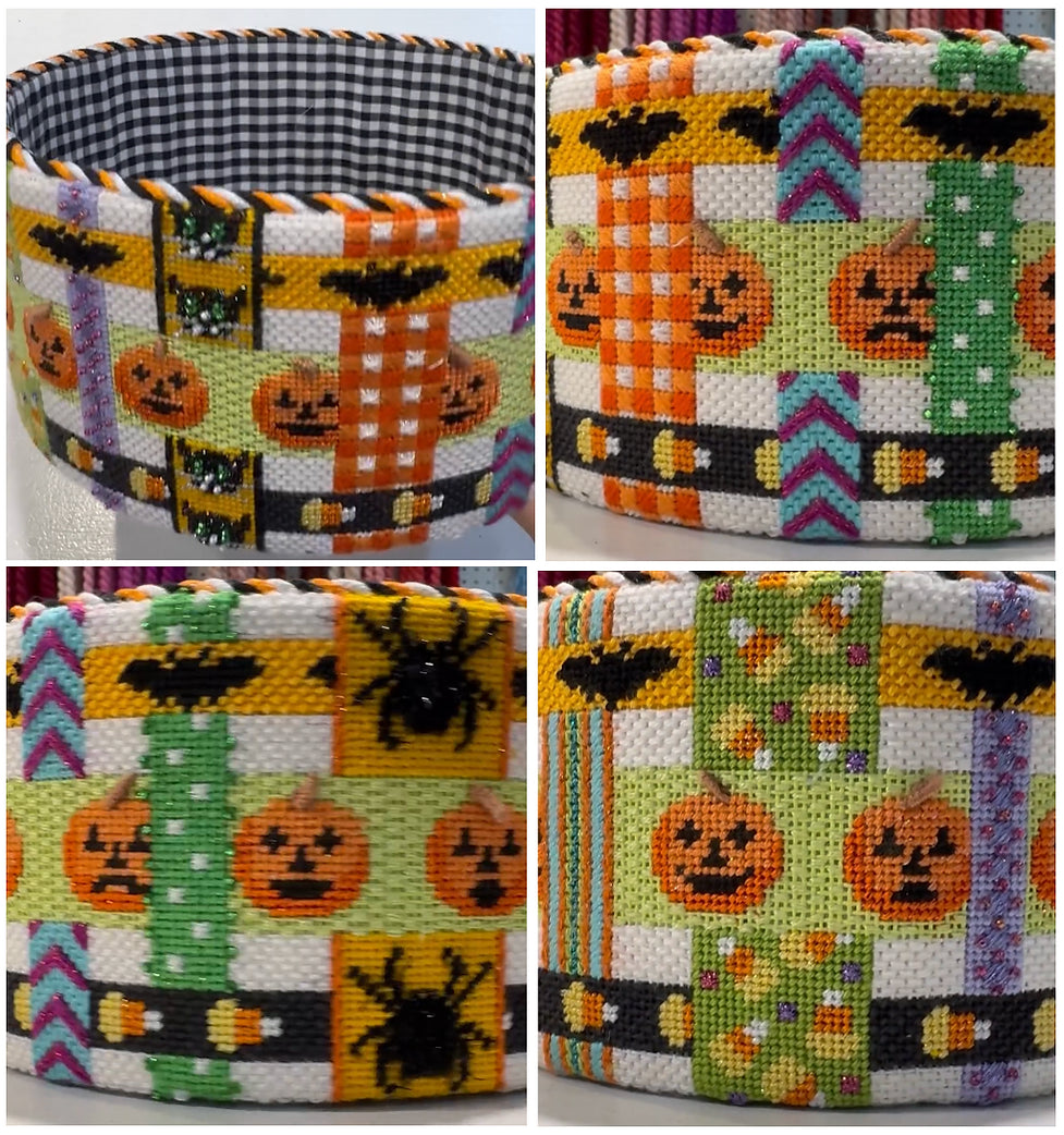 BAS-03 - Halloween Basket - Woven Ribbons with a Halloween Theme