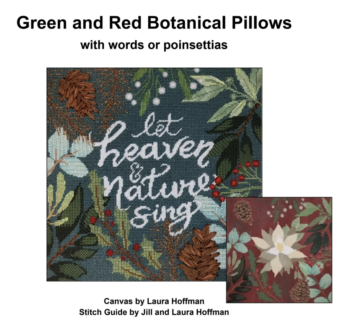 Stitch Guide ONLY for LL-Green/Red Botanical Pillow