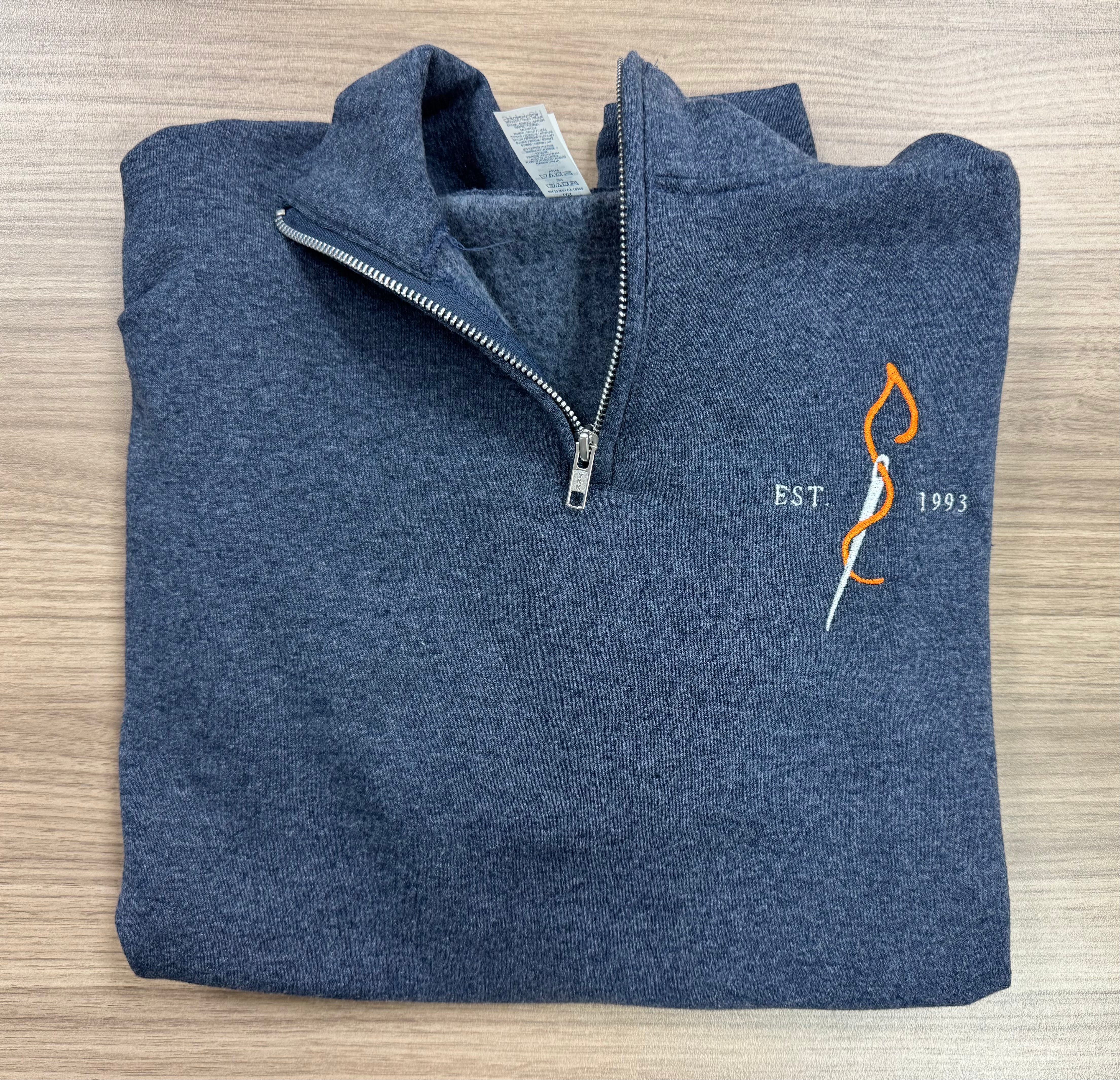 Sweatshirt - Fireside Stitchery -Quarter Zip in Heathered Navy