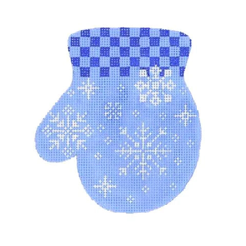 BB 2091 - Mitten - Snowflake / Blue Checked Cuff (L)