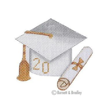 BB 6104 - Graduation Cap - White with Year