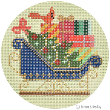 BB 6192 - Navy Sleigh Ornament