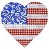 KB 092 - Floral Flag - Stars and Stripes Heart