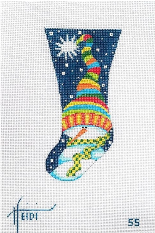 55 - Colorful Snowman Mini Stocking