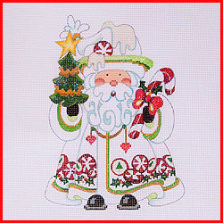 COSA-74  - Peppermint Santa with Tree and Candy Cane