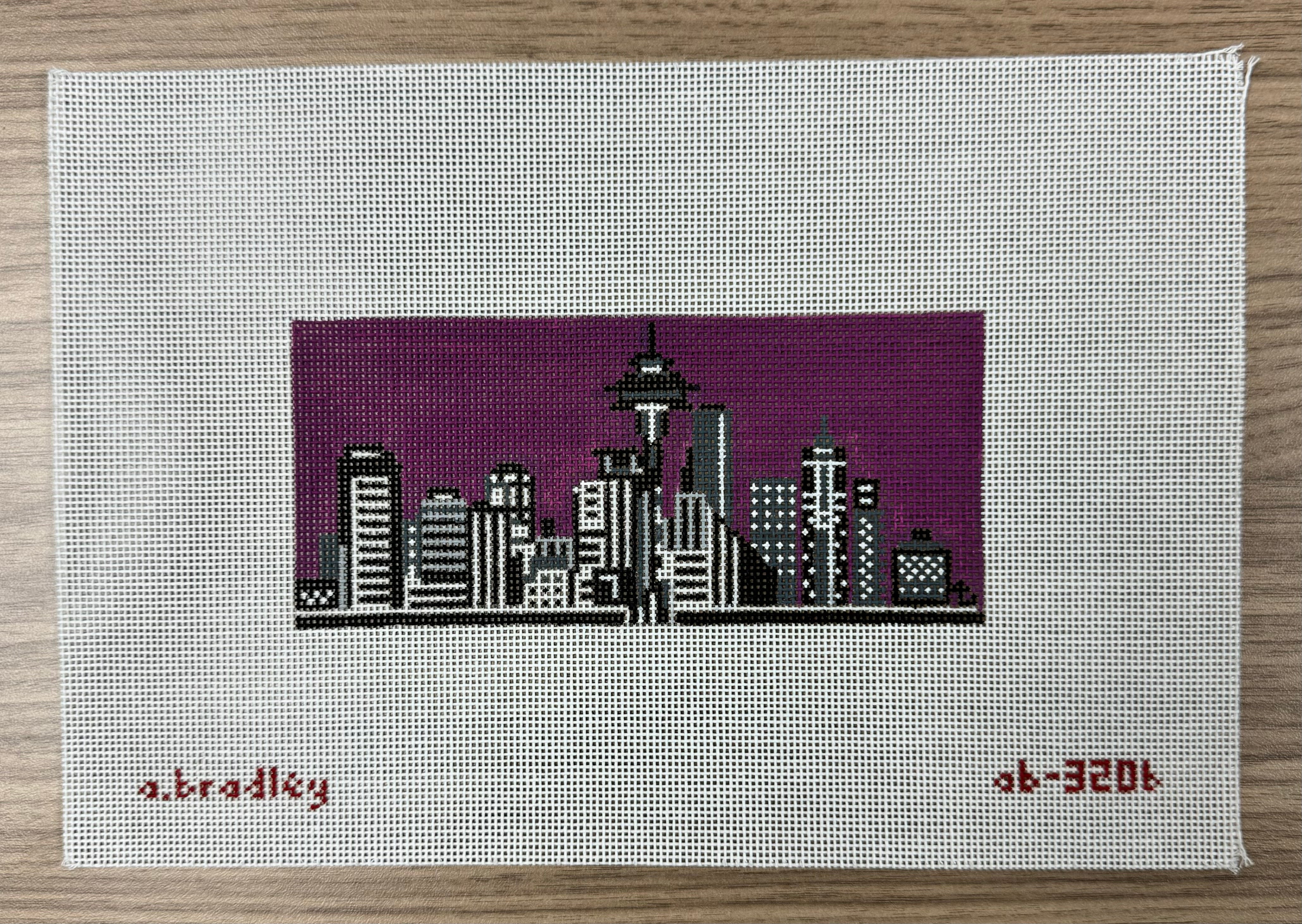 AB320B - Black and White Seattle Cityscape Insert