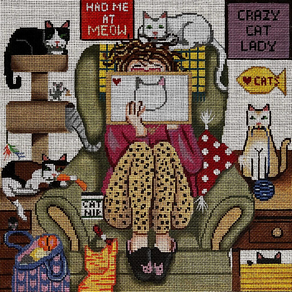 GE-P325 - Crazy Cat Lady Stitching Girl