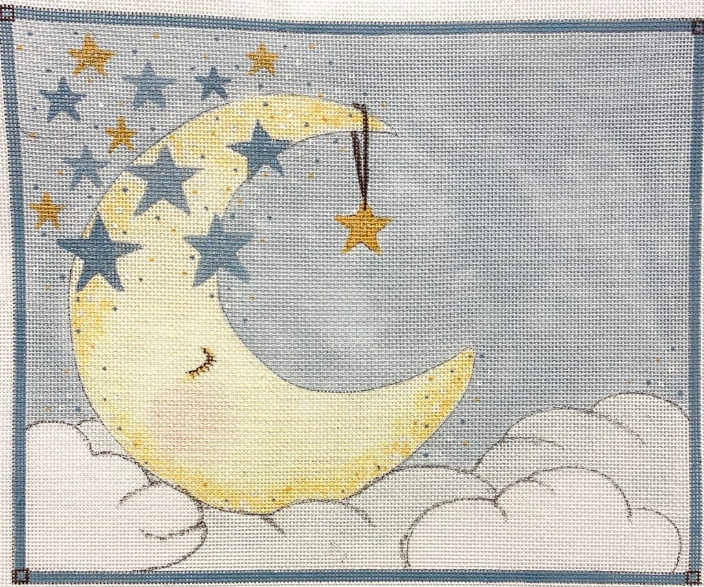 AP 3794 -  Sleeping Moon - Boys Birth Announcement