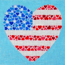 D8164 - American Flag Heart