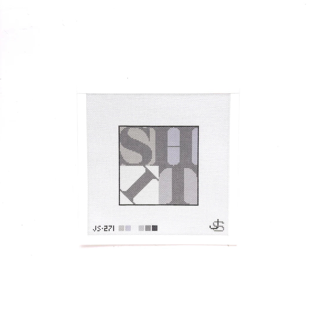 JS-271B - SHIT 4” Square Coaster Greyscale