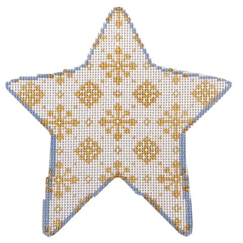 AT CT1714 - Gold Snowflake Pattern on White Star