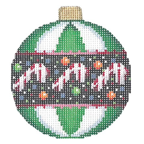 AT CT1805 - Candy Green Stripes Ball Ornament