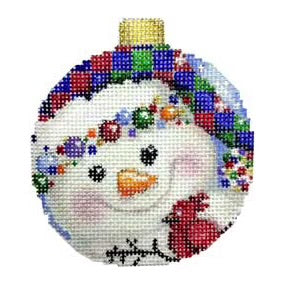 AT CT1813 - Checked Hat Snowman Ball Ornament