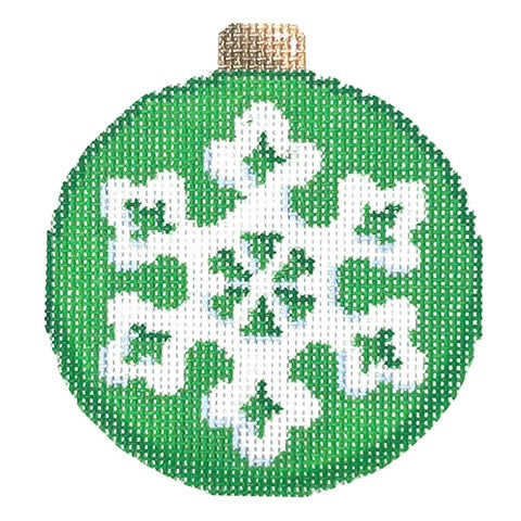 AT CT1816 - Snowflake on Green Ball Ornament