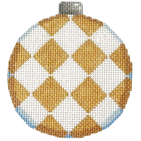 AT CT1819G - Gold Harlequin Ball Ornament