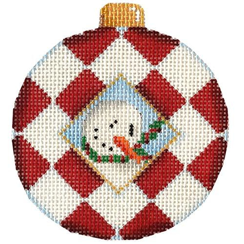 AT CT1829 - Snowman Harlequin Ball Ornament