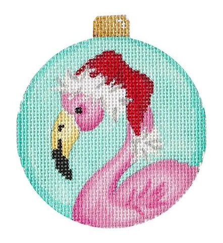 AT CT1835 - Flamingo Santa Hat Ball Ornament