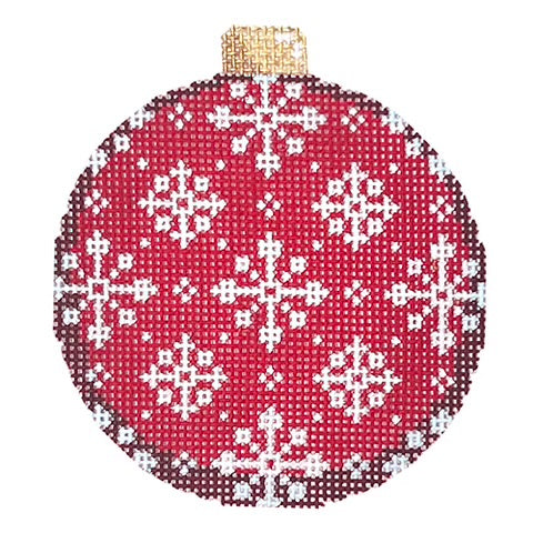 AT CT1842R - Snowflake Repeat on Red Ball Ornament