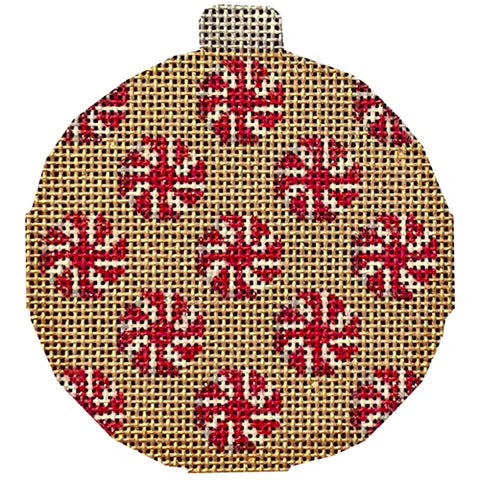 AT CT1844 - Peppermints on Gold Ball Ornament