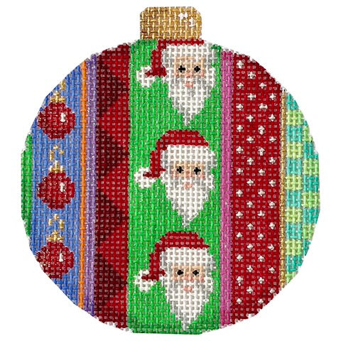 AT CT1846 - Santa Jolly Stripe Ball Ornament