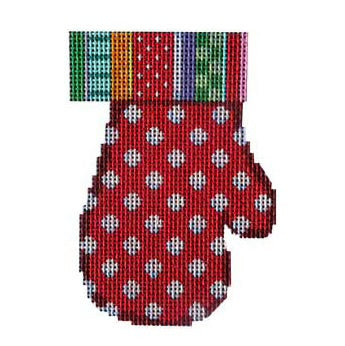 AT CT1859 - Dots on Red Jolly Stripe Mitten