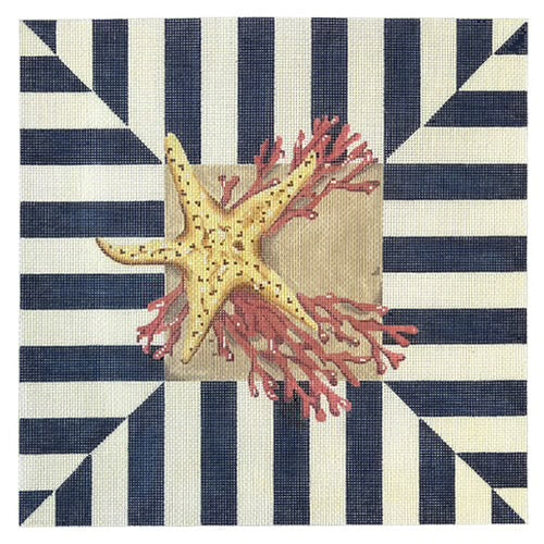 AT D0719 - Starfish Coral Square Stripes