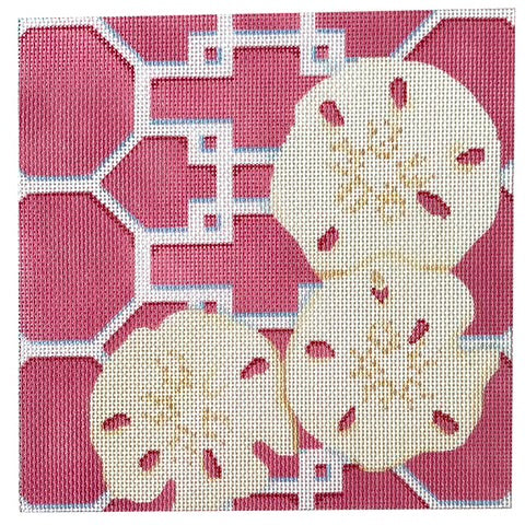 AT D1306 -Sand Dollar on Lattice Pink