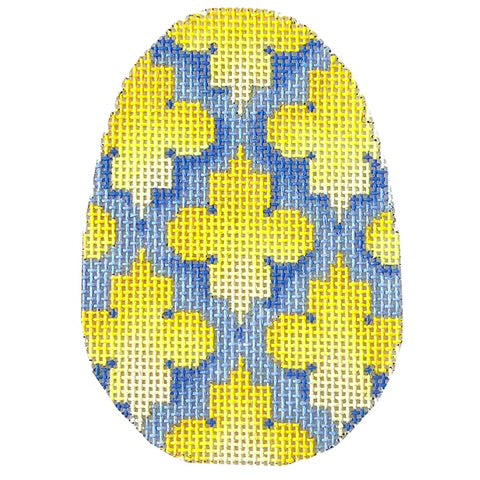 AT EG329Y - Quatrefoil Egg Yellow Blue