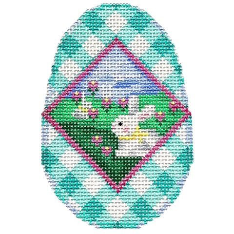 AT EG341 - Bunny Scenic Gingham Egg