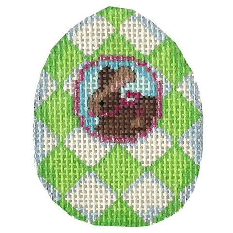 AT EG615 - Bunny Lime Harlequin Mini Egg