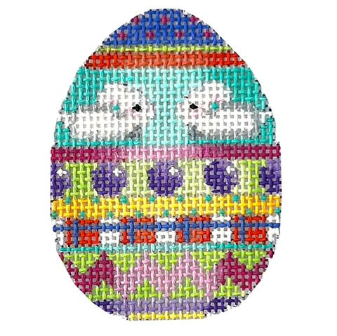 AT EG624 - Bunnies Dots Chevron Mini Egg