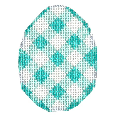 AT EG627A - Aqua Gingham Mini Egg