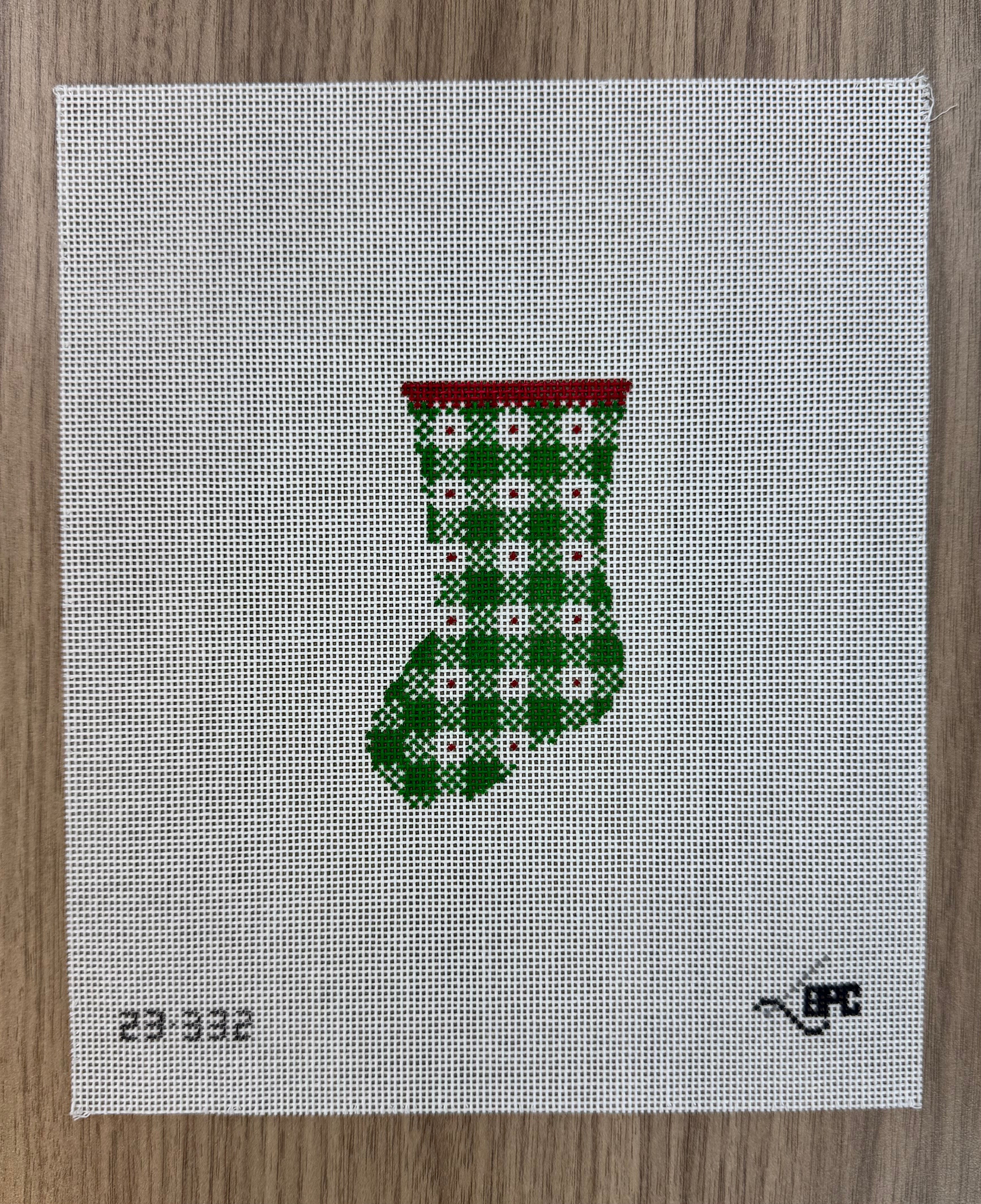 23-332 - Mini Green Gingham Stocking