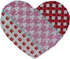 AT HE1001 - Woven Houndstooth Dot Large Heart