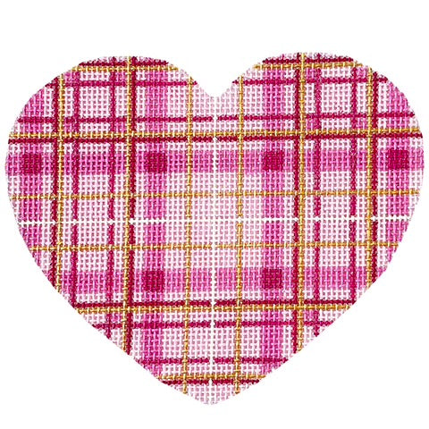 AT HE1013 - Pink Plaid Large Heart