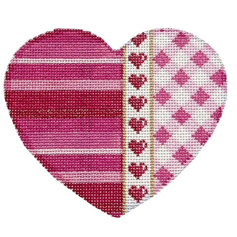 AT HE1020 - Pink Ombre Hearts Gingham Large Heart