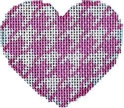 AT HE644P - Pink Houndstooth Mini Heart