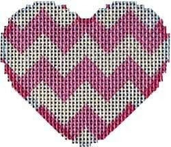 AT HE645P - Pink Chevron Mini Heart