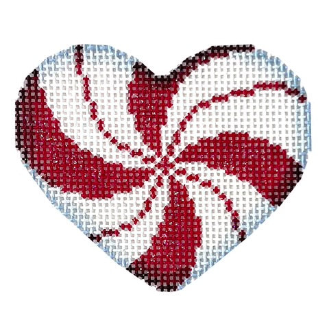 AT HE668R - Peppermint Swirl Mini Heart Red