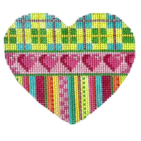 AT HE801 - Plaid Hearts Stripes Mini Heart