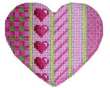 AT HE802 - Vertical Pink Patterns Heart