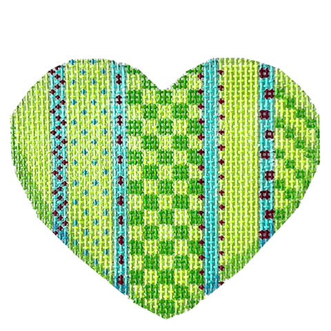 AT HE804 - Vertical Lime Patterns Heart