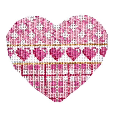 AT HE811 - Pink Lattice Hearts Plaid Heart