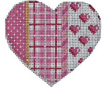 AT HE812 - Pink Pin Dot Plaid Hearts Heart