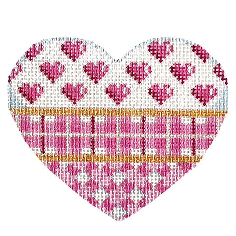 AT HE813 - Pink Hearts Plaid Lattice Heart