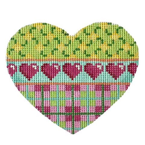 AT HE818 - Lime Lattice Hearts Plaid Heart