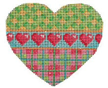 AT HE819 - Turquoise Pink Dots Plaid Hearts Heart