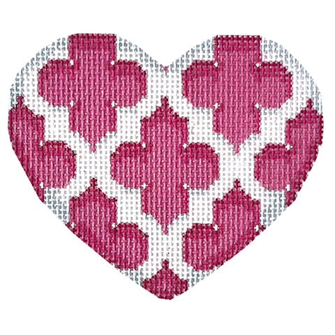 AT HE841P - Quatrefoil Heart Pink